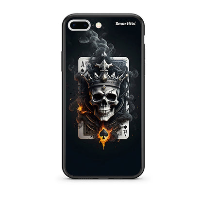 iPhone 7 Plus/8 Plus Skull King Ace θήκη από τη Smartfits με σχέδιο στο πίσω μέρος και μαύρο περίβλημα | Smartphone case with colorful back and black bezels by Smartfits