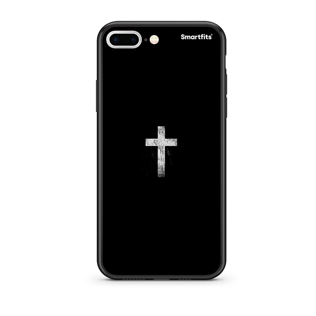 iPhone 7 Plus/8 Plus White Cross θήκη από τη Smartfits με σχέδιο στο πίσω μέρος και μαύρο περίβλημα | Smartphone case with colorful back and black bezels by Smartfits