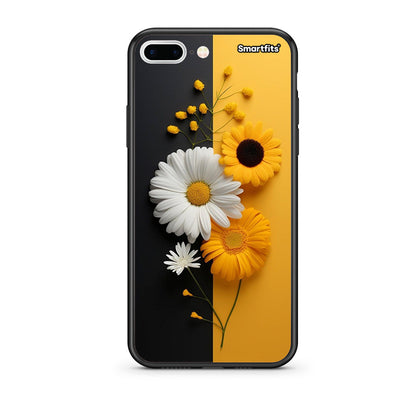 iPhone 7 Plus/8 Plus Yellow Daisies θήκη από τη Smartfits με σχέδιο στο πίσω μέρος και μαύρο περίβλημα | Smartphone case with colorful back and black bezels by Smartfits