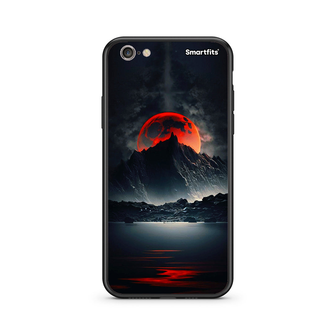 iPhone 7/8 Red Full Moon θήκη από τη Smartfits με σχέδιο στο πίσω μέρος και μαύρο περίβλημα | Smartphone case with colorful back and black bezels by Smartfits