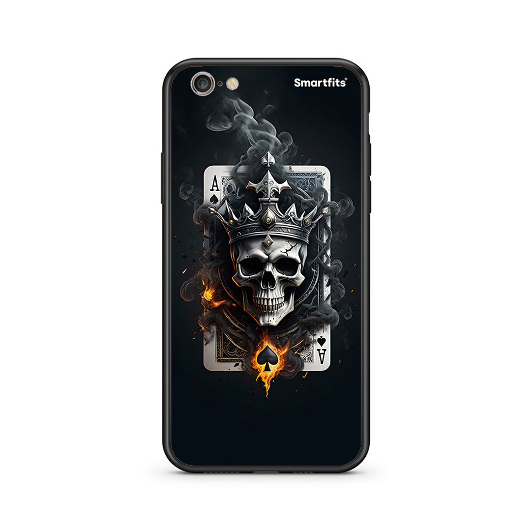 iphone 6 6s Skull King Ace θήκη από τη Smartfits με σχέδιο στο πίσω μέρος και μαύρο περίβλημα | Smartphone case with colorful back and black bezels by Smartfits