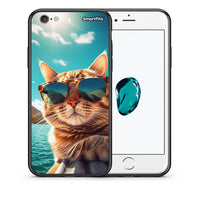 Thumbnail for Θήκη iPhone 6/6s Summer Cat από τη Smartfits με σχέδιο στο πίσω μέρος και μαύρο περίβλημα | iPhone 6/6s Summer Cat case with colorful back and black bezels