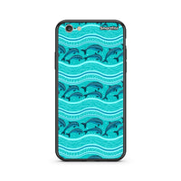 Thumbnail for iphone 6 plus 6s plus Swimming Dolphins θήκη από τη Smartfits με σχέδιο στο πίσω μέρος και μαύρο περίβλημα | Smartphone case with colorful back and black bezels by Smartfits