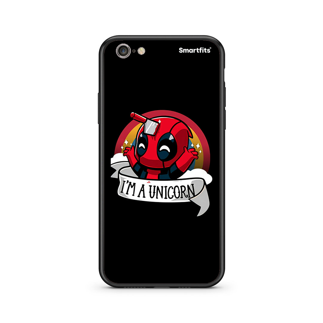 iPhone 7/8 Unicorn Deadpool θήκη από τη Smartfits με σχέδιο στο πίσω μέρος και μαύρο περίβλημα | Smartphone case with colorful back and black bezels by Smartfits