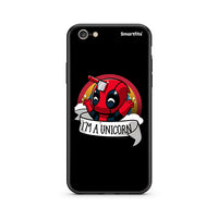 Thumbnail for iPhone 7/8 Unicorn Deadpool θήκη από τη Smartfits με σχέδιο στο πίσω μέρος και μαύρο περίβλημα | Smartphone case with colorful back and black bezels by Smartfits