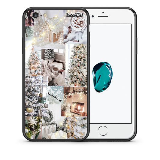 Θήκη iPhone 7/8/SE 2020 White Christmas από τη Smartfits με σχέδιο στο πίσω μέρος και μαύρο περίβλημα | iPhone 7/8/SE 2020 White Christmas case with colorful back and black bezels