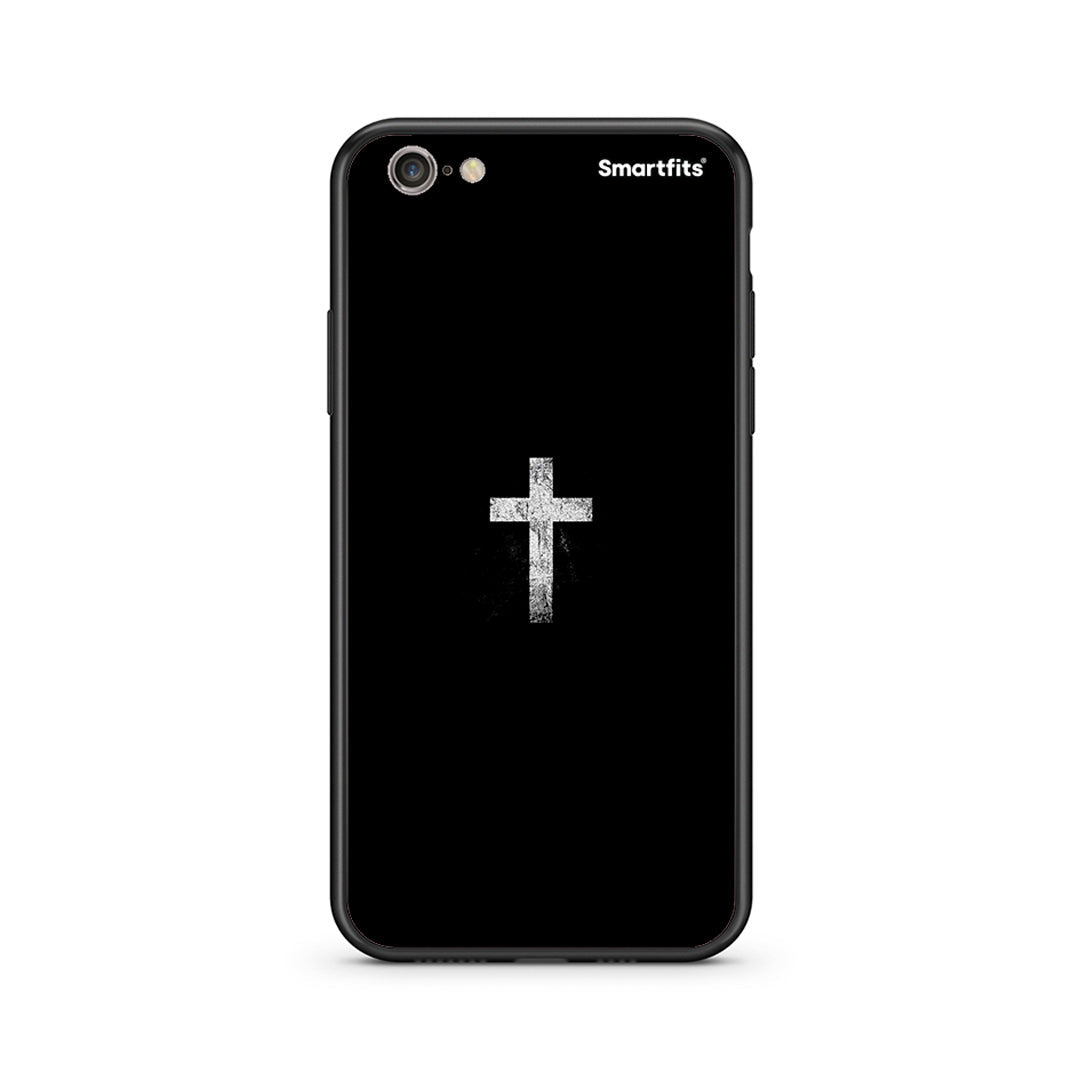 iPhone 7/8 White Cross θήκη από τη Smartfits με σχέδιο στο πίσω μέρος και μαύρο περίβλημα | Smartphone case with colorful back and black bezels by Smartfits