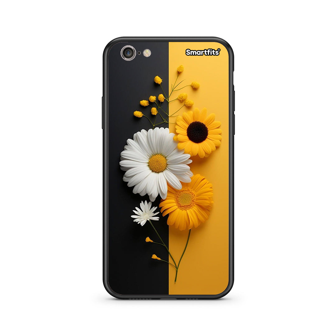 iPhone 7/8 Yellow Daisies θήκη από τη Smartfits με σχέδιο στο πίσω μέρος και μαύρο περίβλημα | Smartphone case with colorful back and black bezels by Smartfits