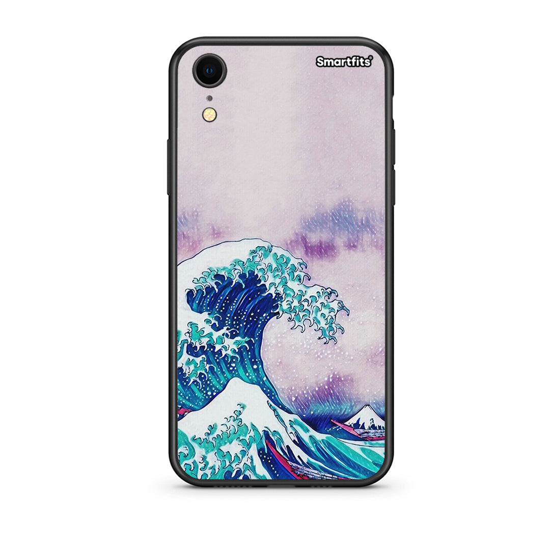iphone xr Blue Waves θήκη από τη Smartfits με σχέδιο στο πίσω μέρος και μαύρο περίβλημα | Smartphone case with colorful back and black bezels by Smartfits