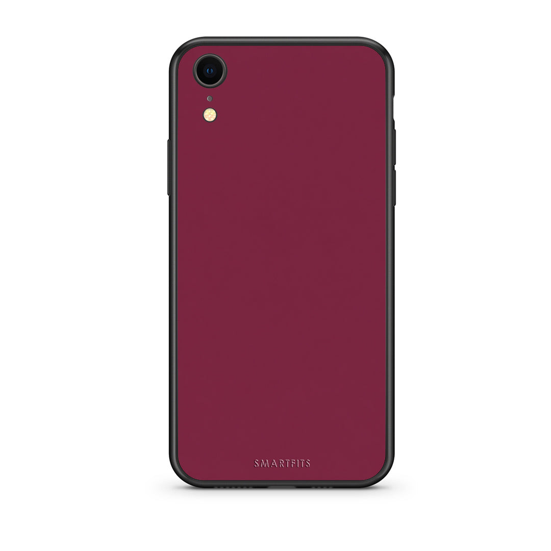 Θήκη iPhone XR Burgundy από τη Smartfits με σχέδιο στο πίσω μέρος και μαύρο περίβλημα | iPhone XR Burgundy case with colorful back and black bezels