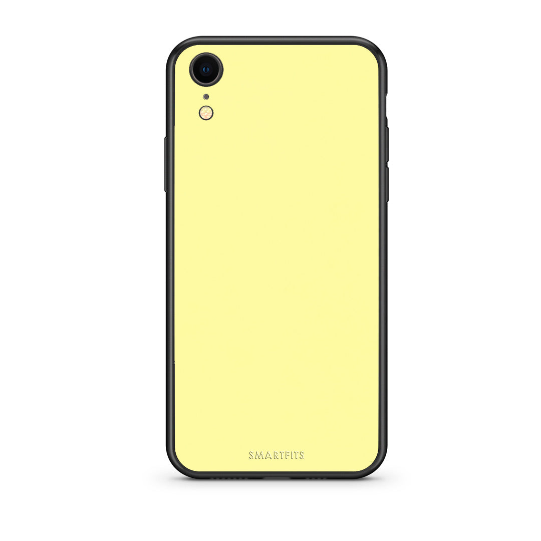 Θήκη iPhone XR Butter Yellow από τη Smartfits με σχέδιο στο πίσω μέρος και μαύρο περίβλημα | iPhone XR Butter Yellow case with colorful back and black bezels