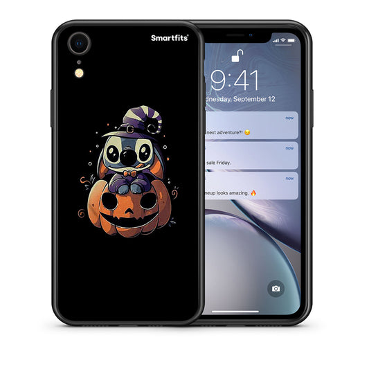 Θήκη iPhone XR Halloween Stitch από τη Smartfits με σχέδιο στο πίσω μέρος και μαύρο περίβλημα | iPhone XR Halloween Stitch case with colorful back and black bezels