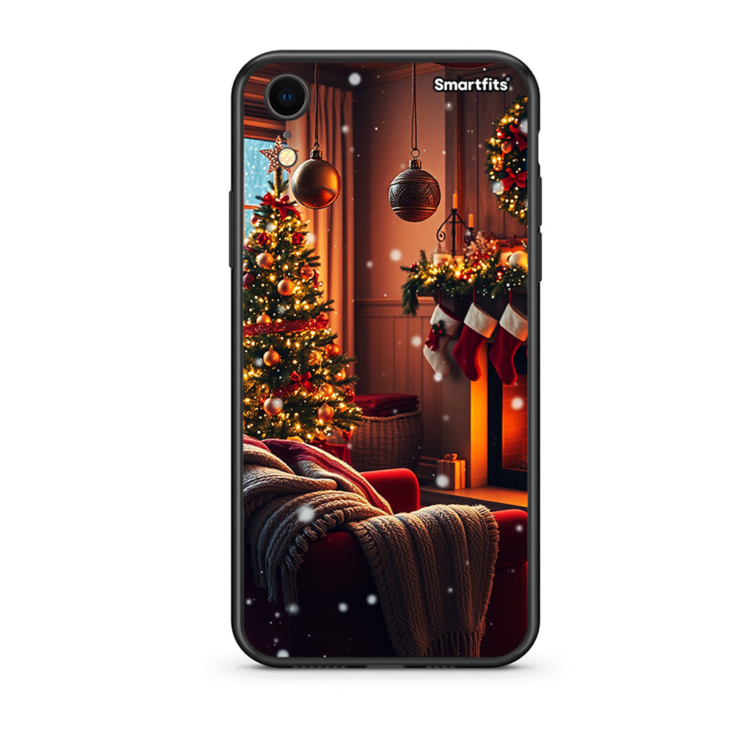 iphone xr Home For Christmas θήκη από τη Smartfits με σχέδιο στο πίσω μέρος και μαύρο περίβλημα | Smartphone case with colorful back and black bezels by Smartfits