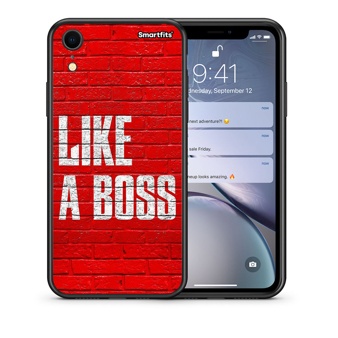 Θήκη iPhone XR Like A Boss από τη Smartfits με σχέδιο στο πίσω μέρος και μαύρο περίβλημα | iPhone XR Like A Boss case with colorful back and black bezels