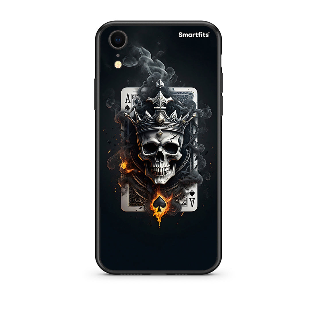 iphone xr Skull King Ace θήκη από τη Smartfits με σχέδιο στο πίσω μέρος και μαύρο περίβλημα | Smartphone case with colorful back and black bezels by Smartfits