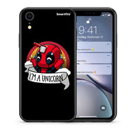 Thumbnail for Θήκη iPhone XR Unicorn Deadpool από τη Smartfits με σχέδιο στο πίσω μέρος και μαύρο περίβλημα | iPhone XR Unicorn Deadpool case with colorful back and black bezels