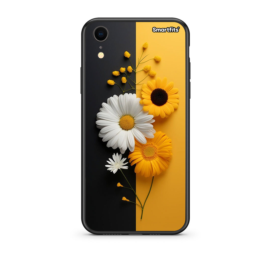 iphone xr Yellow Daisies θήκη από τη Smartfits με σχέδιο στο πίσω μέρος και μαύρο περίβλημα | Smartphone case with colorful back and black bezels by Smartfits