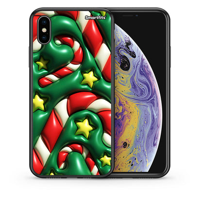 Θήκη iPhone Xs Max Christmas Bubbles από τη Smartfits με σχέδιο στο πίσω μέρος και μαύρο περίβλημα | iPhone Xs Max Christmas Bubbles case with colorful back and black bezels