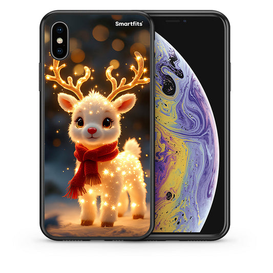 Θήκη iPhone Xs Max Christmas Cutie από τη Smartfits με σχέδιο στο πίσω μέρος και μαύρο περίβλημα | iPhone Xs Max Christmas Cutie case with colorful back and black bezels