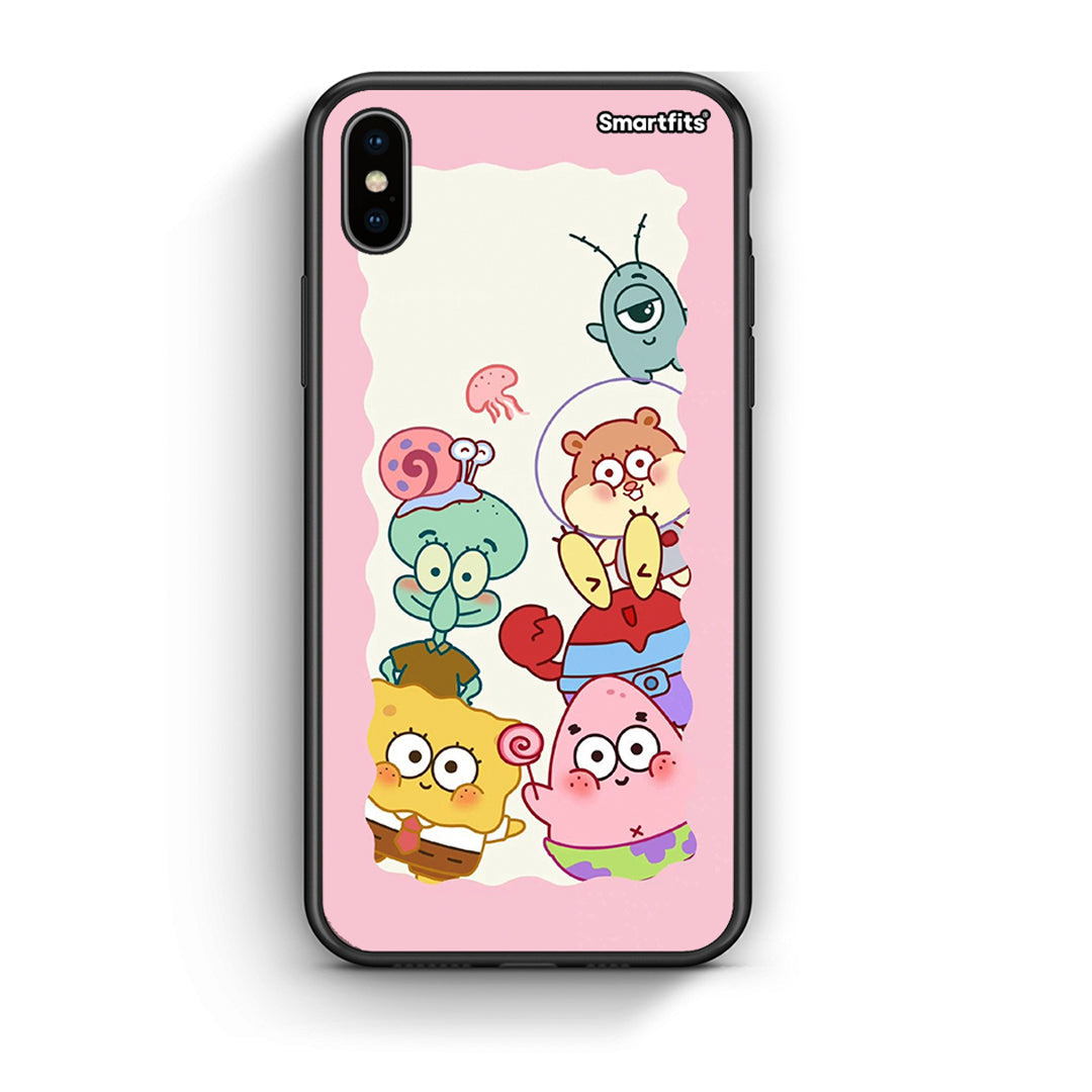 iPhone X/Xs Cute Companion θήκη από τη Smartfits με σχέδιο στο πίσω μέρος και μαύρο περίβλημα | Smartphone case with colorful back and black bezels by Smartfits