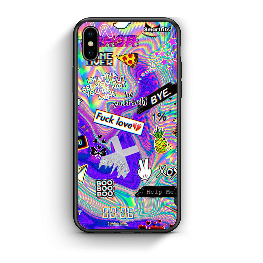 iphone xs max Game Over θήκη από τη Smartfits με σχέδιο στο πίσω μέρος και μαύρο περίβλημα | Smartphone case with colorful back and black bezels by Smartfits