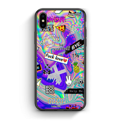 iphone xs max Game Over θήκη από τη Smartfits με σχέδιο στο πίσω μέρος και μαύρο περίβλημα | Smartphone case with colorful back and black bezels by Smartfits