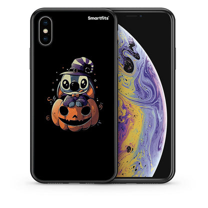 Θήκη iPhone X/Xs Halloween Stitch από τη Smartfits με σχέδιο στο πίσω μέρος και μαύρο περίβλημα | iPhone X/Xs Halloween Stitch case with colorful back and black bezels
