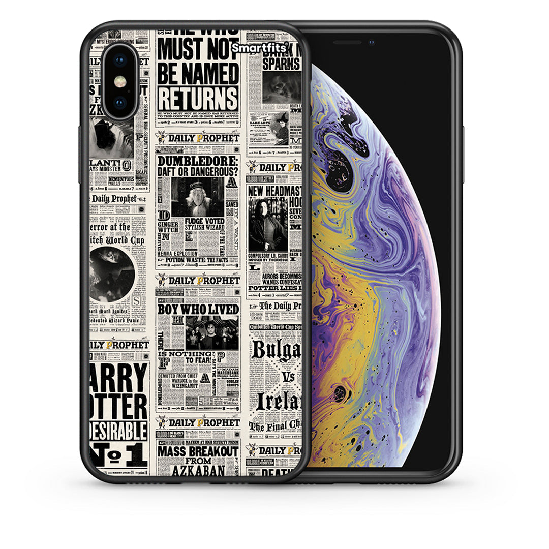 Θήκη iPhone Xs Max Harry Paper από τη Smartfits με σχέδιο στο πίσω μέρος και μαύρο περίβλημα | iPhone Xs Max Harry Paper case with colorful back and black bezels