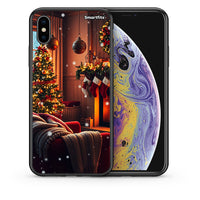 Thumbnail for Θήκη iPhone X/Xs Home For Christmas από τη Smartfits με σχέδιο στο πίσω μέρος και μαύρο περίβλημα | iPhone X/Xs Home For Christmas case with colorful back and black bezels