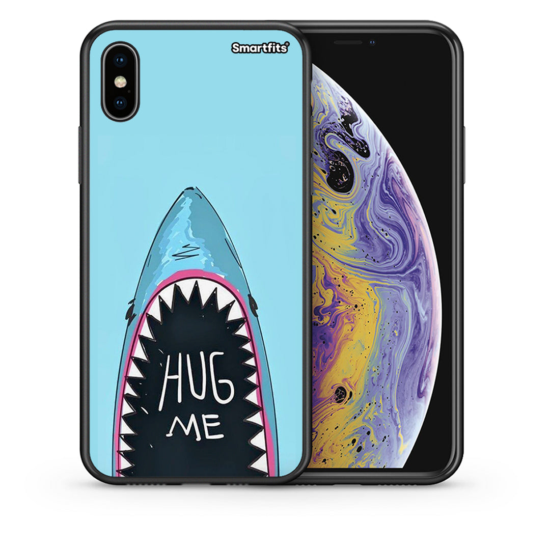 Θήκη iPhone Xs Max Hug Me από τη Smartfits με σχέδιο στο πίσω μέρος και μαύρο περίβλημα | iPhone Xs Max Hug Me case with colorful back and black bezels