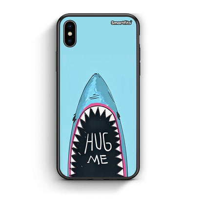iPhone X/Xs Hug Me θήκη από τη Smartfits με σχέδιο στο πίσω μέρος και μαύρο περίβλημα | Smartphone case with colorful back and black bezels by Smartfits