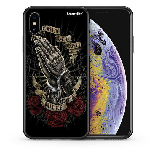 Θήκη iPhone X/Xs Judge By God από τη Smartfits με σχέδιο στο πίσω μέρος και μαύρο περίβλημα | iPhone X/Xs Judge By God case with colorful back and black bezels