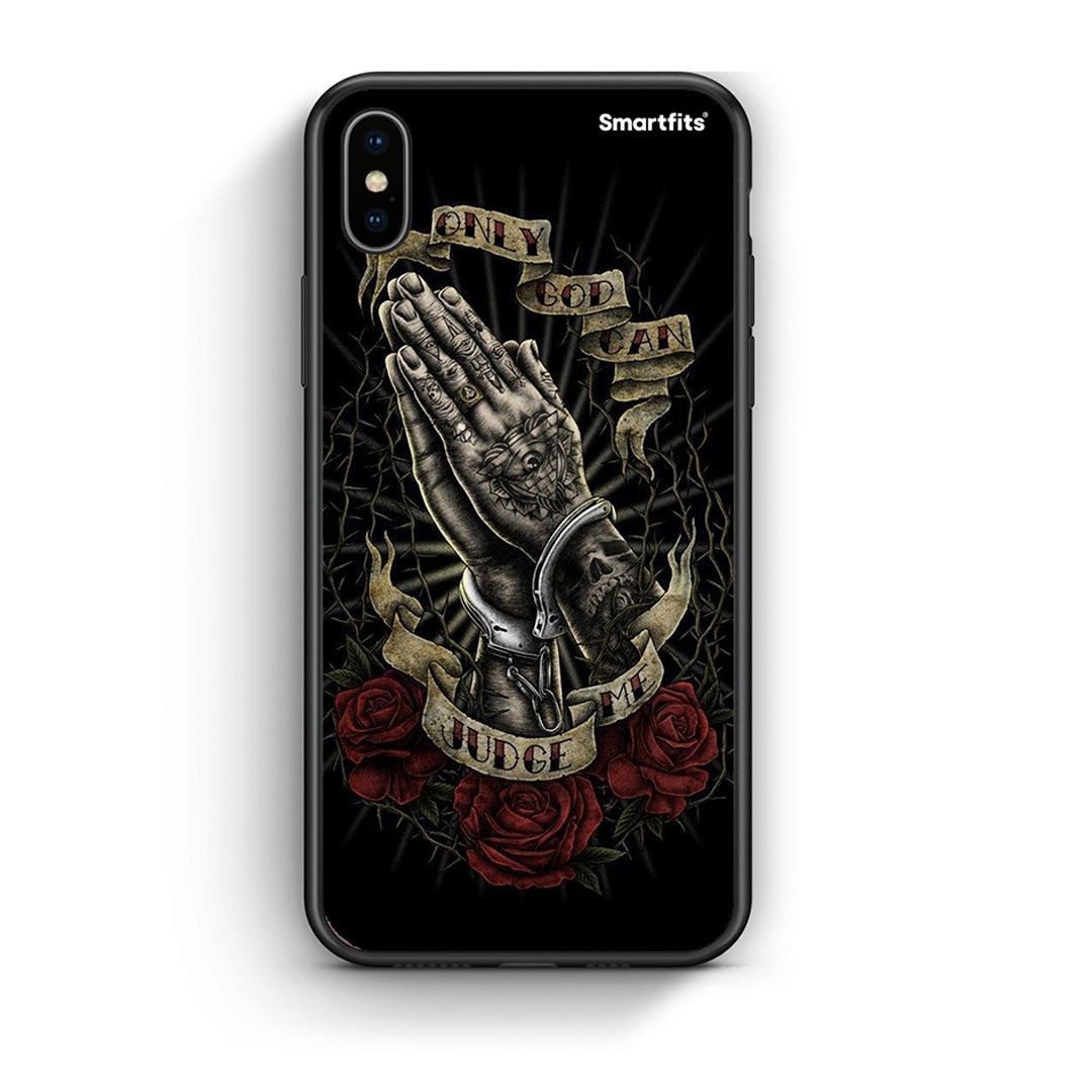 iphone xs max Judge By God θήκη από τη Smartfits με σχέδιο στο πίσω μέρος και μαύρο περίβλημα | Smartphone case with colorful back and black bezels by Smartfits