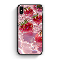 Thumbnail for iphone xs max Juicy Strawberries θήκη από τη Smartfits με σχέδιο στο πίσω μέρος και μαύρο περίβλημα | Smartphone case with colorful back and black bezels by Smartfits