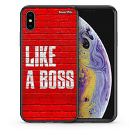 Thumbnail for Θήκη iPhone X/Xs Like A Boss από τη Smartfits με σχέδιο στο πίσω μέρος και μαύρο περίβλημα | iPhone X/Xs Like A Boss case with colorful back and black bezels