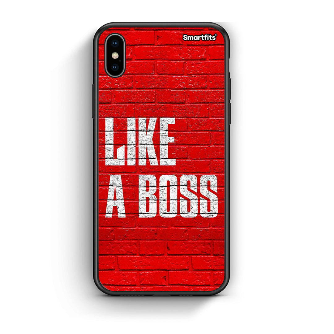 iPhone X/Xs Like A Boss θήκη από τη Smartfits με σχέδιο στο πίσω μέρος και μαύρο περίβλημα | Smartphone case with colorful back and black bezels by Smartfits