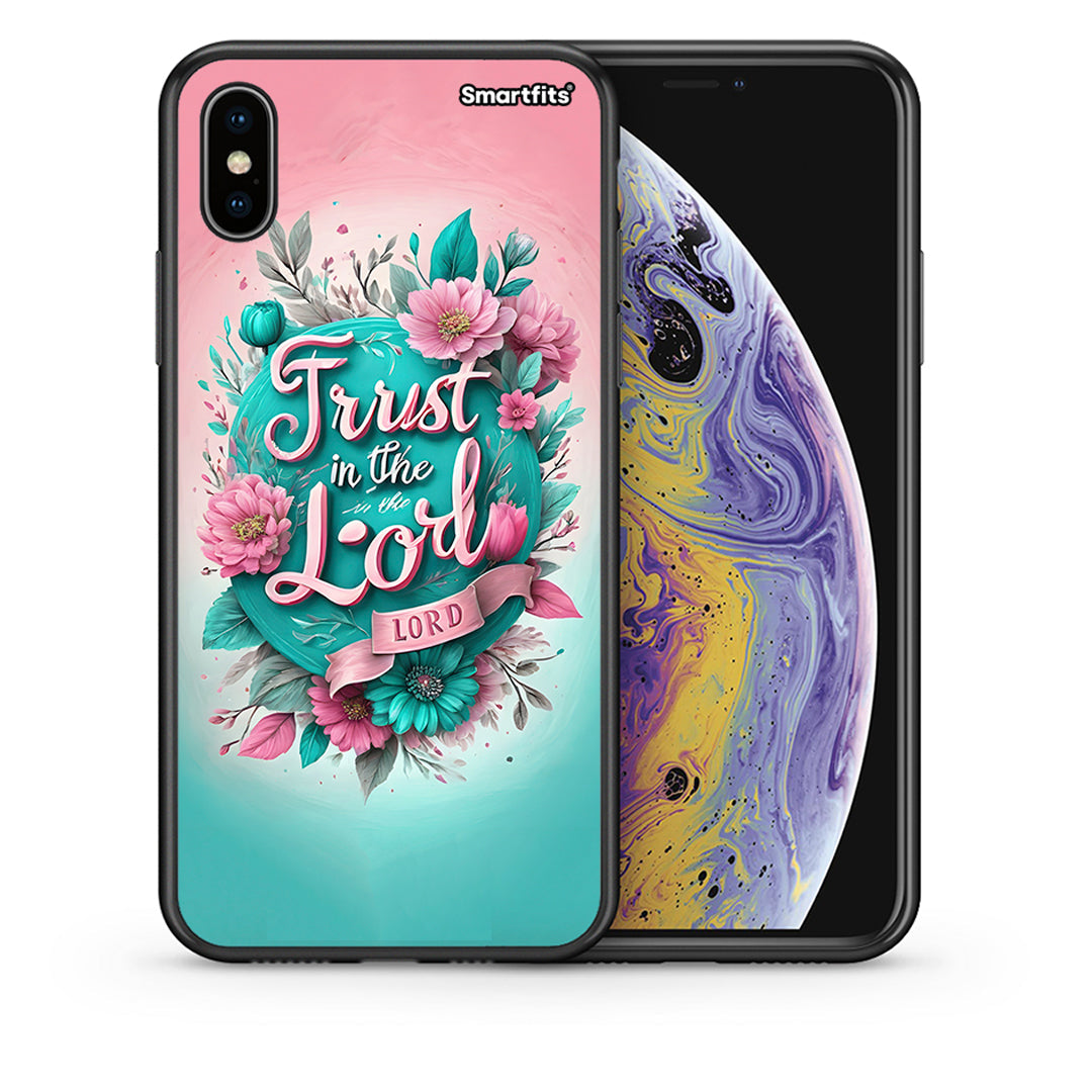 Θήκη iPhone X/Xs Lord Trust από τη Smartfits με σχέδιο στο πίσω μέρος και μαύρο περίβλημα | iPhone X/Xs Lord Trust case with colorful back and black bezels