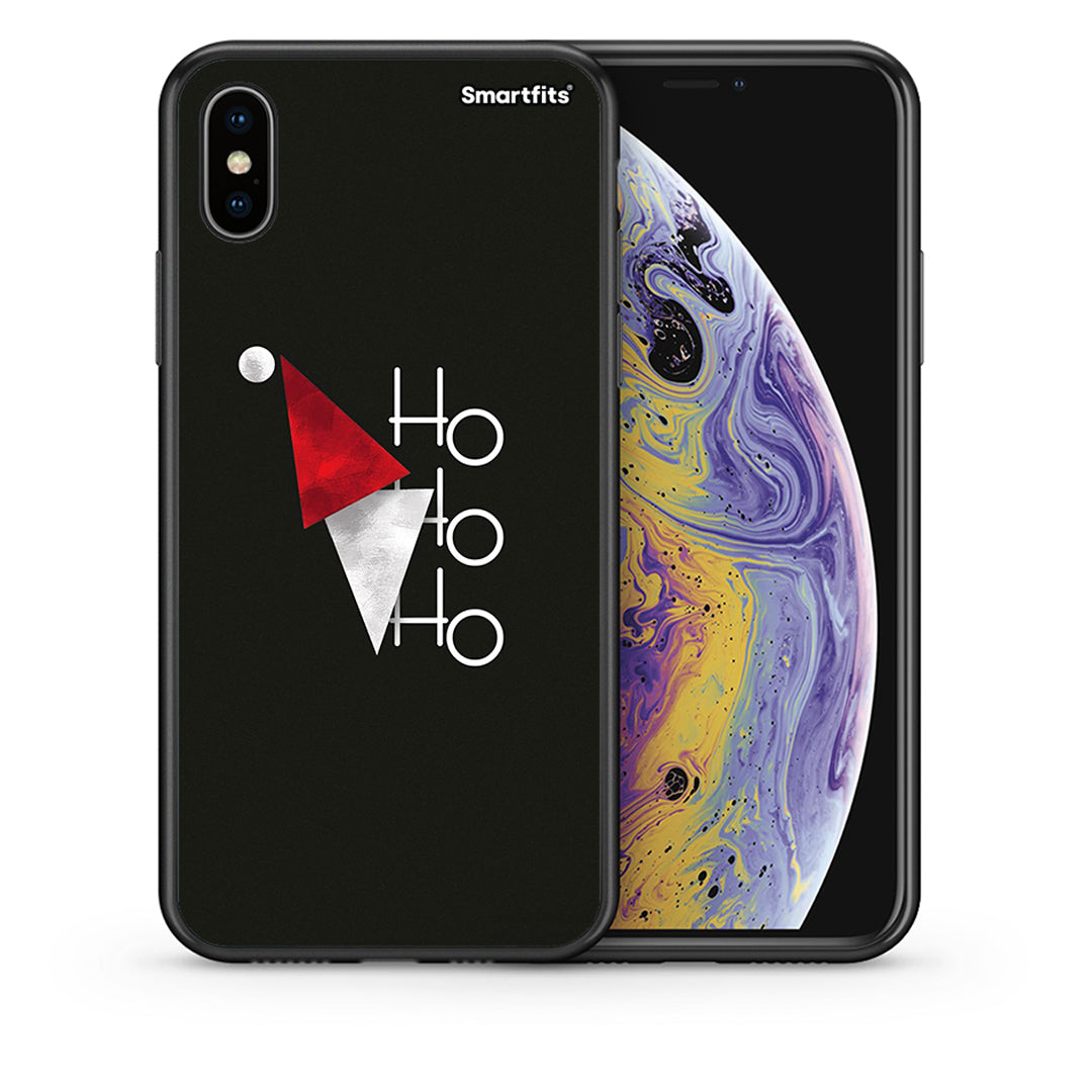 Θήκη iPhone X/Xs Minimal Christmas από τη Smartfits με σχέδιο στο πίσω μέρος και μαύρο περίβλημα | iPhone X/Xs Minimal Christmas case with colorful back and black bezels