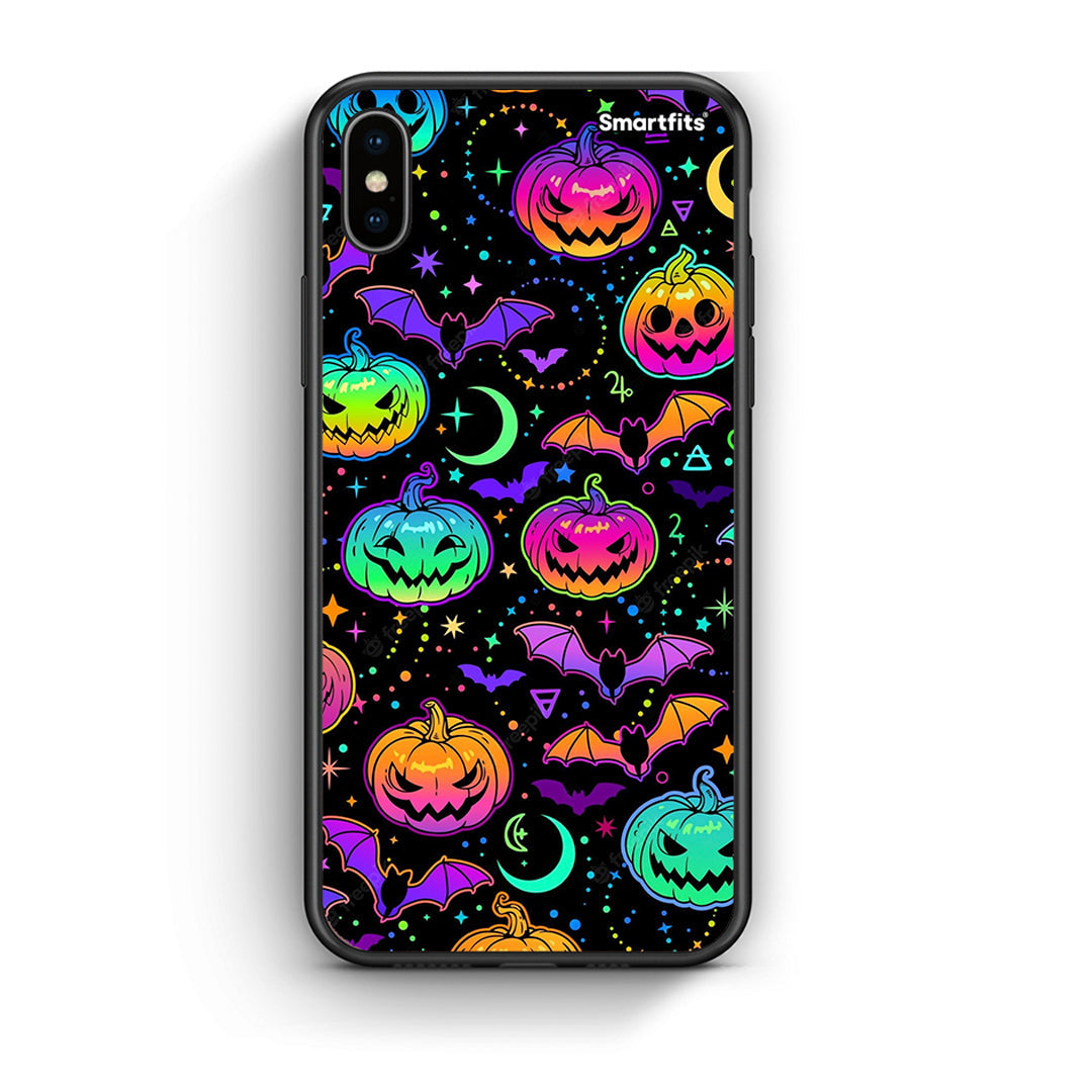 iphone xs max Neon Halloween θήκη από τη Smartfits με σχέδιο στο πίσω μέρος και μαύρο περίβλημα | Smartphone case with colorful back and black bezels by Smartfits