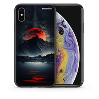 Thumbnail for Θήκη iPhone X/Xs Red Full Moon από τη Smartfits με σχέδιο στο πίσω μέρος και μαύρο περίβλημα | iPhone X/Xs Red Full Moon case with colorful back and black bezels