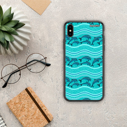 Swimming Dolphins - iPhone X / Xs θήκη