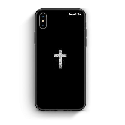iPhone X/Xs White Cross θήκη από τη Smartfits με σχέδιο στο πίσω μέρος και μαύρο περίβλημα | Smartphone case with colorful back and black bezels by Smartfits