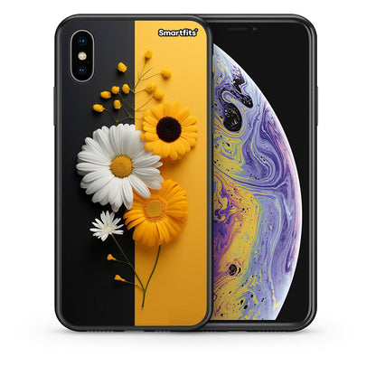 Θήκη iPhone Xs Max Yellow Daisies από τη Smartfits με σχέδιο στο πίσω μέρος και μαύρο περίβλημα | iPhone Xs Max Yellow Daisies case with colorful back and black bezels