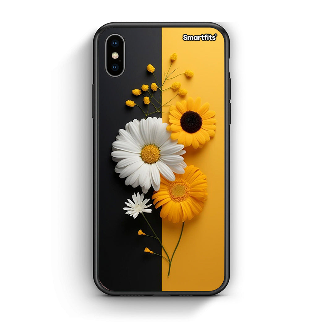 iphone xs max Yellow Daisies θήκη από τη Smartfits με σχέδιο στο πίσω μέρος και μαύρο περίβλημα | Smartphone case with colorful back and black bezels by Smartfits
