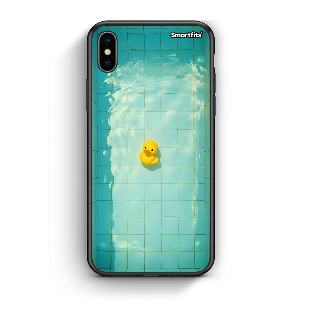 iPhone X/Xs Yellow Duck θήκη από τη Smartfits με σχέδιο στο πίσω μέρος και μαύρο περίβλημα | Smartphone case with colorful back and black bezels by Smartfits