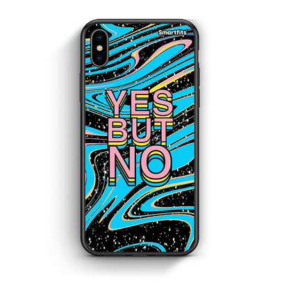 iphone xs max Yes But No θήκη από τη Smartfits με σχέδιο στο πίσω μέρος και μαύρο περίβλημα | Smartphone case with colorful back and black bezels by Smartfits