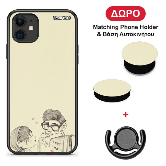 Carl And Ellie - iPhone 11 θήκη + Δώρο Phone Holder & Βάση Αυτοκινήτου