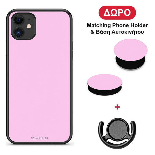 Cotton Candy Pink - iPhone 11 θήκη + Δώρο Phone Holder & Βάση Αυτοκινήτου