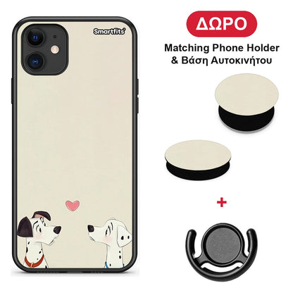 Dalmatians Love - iPhone 11 θήκη + Δώρο Phone Holder & Βάση Αυτοκινήτου