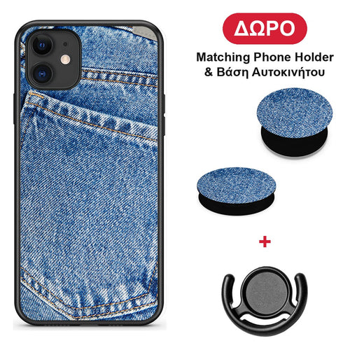 Jeans Pocket - iPhone 11 θήκη + Δώρο Phone Holder & Βάση Αυτοκινήτου